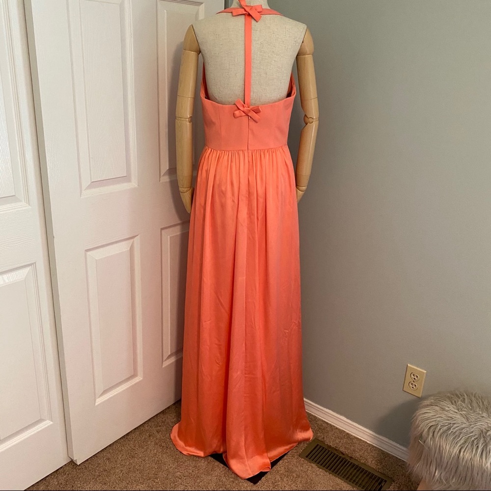 Vera Wang White Evening Gown Coral Maxi Dress size 10 New with Tags - Picture 5 of 16
